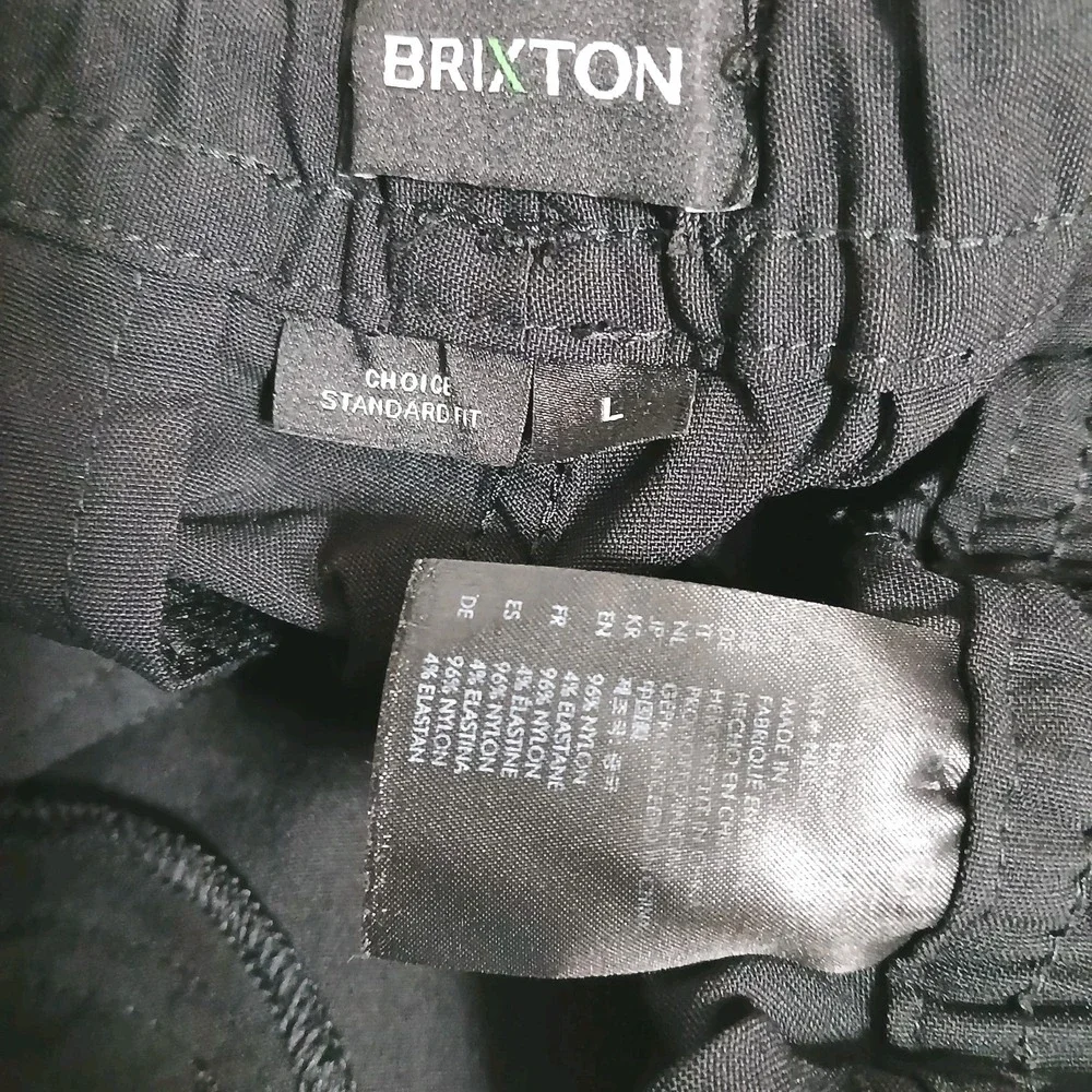 Brixton Men Choice Standard Fit Pants Large Black Hiking Camping Minimalist Walk